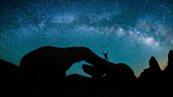 Self-portrait below the Milky Way in Joshua Tree National Park, California. Self-portrait below the Milky Way in Joshua Tree National Park, California.